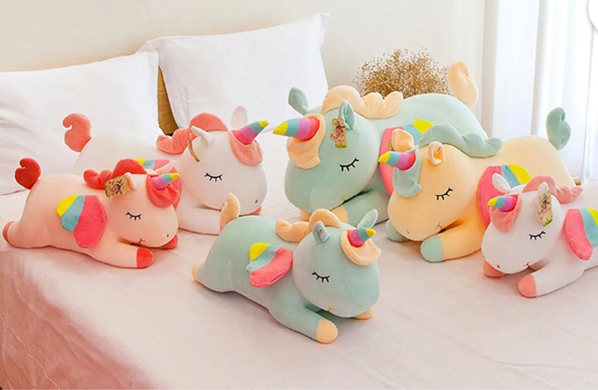 Unicorn doll rainbow pony plush toy (available in 3 sizes)